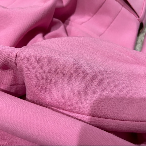 Zara Soft Pink High Waist Ankle Front Pleated Belted Trouser Pants Size Small - Picture 8 of 12